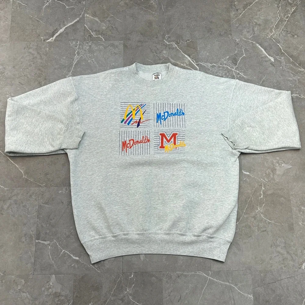 90s Vintage McDonalds Sweatshirt Mens 2XL Pullover Crewneck Uniform Script